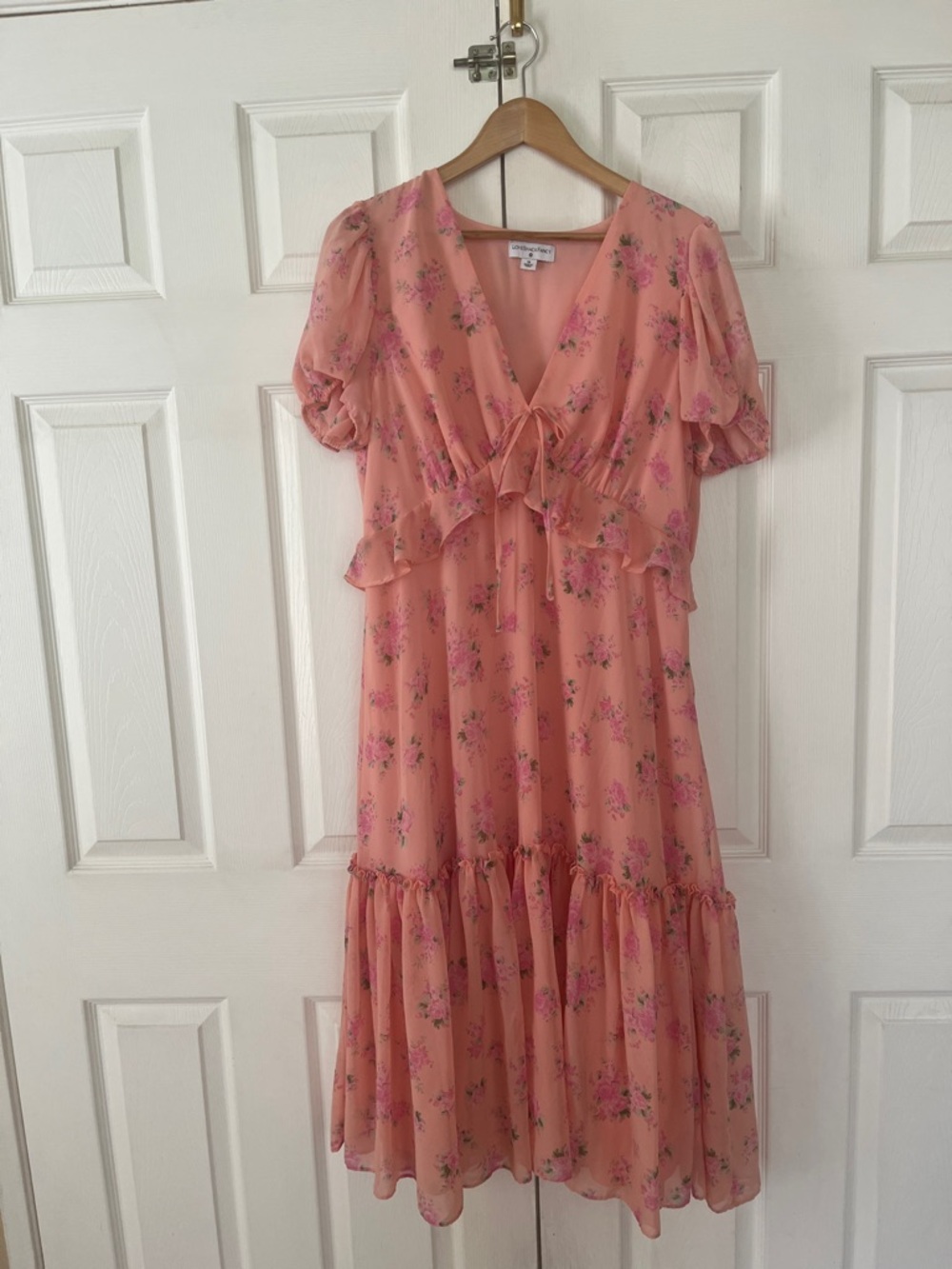 LOVE SHACK FANCY x Target dress Fleur Pink Melon Floral Midi - Picture 2 of 4